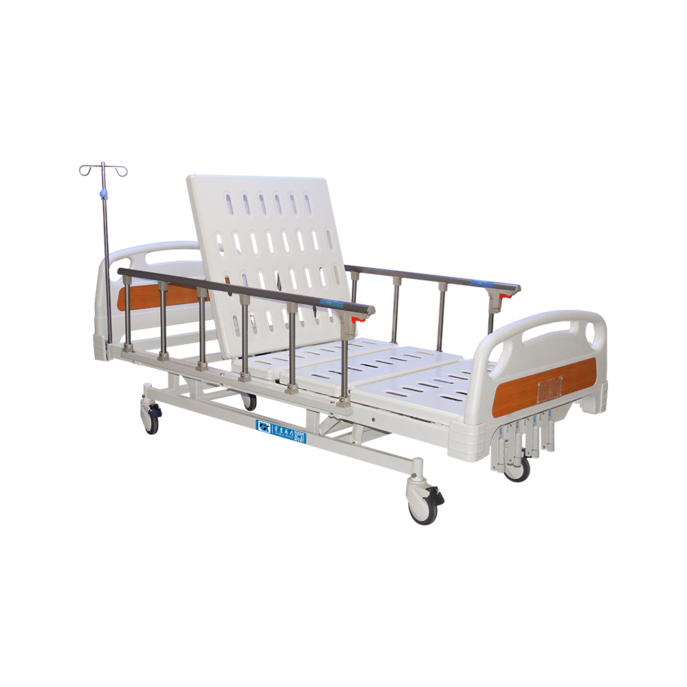 سرير المستشفى اليدوي YC-T5611L 5 وظائف مع عجلة صامتة