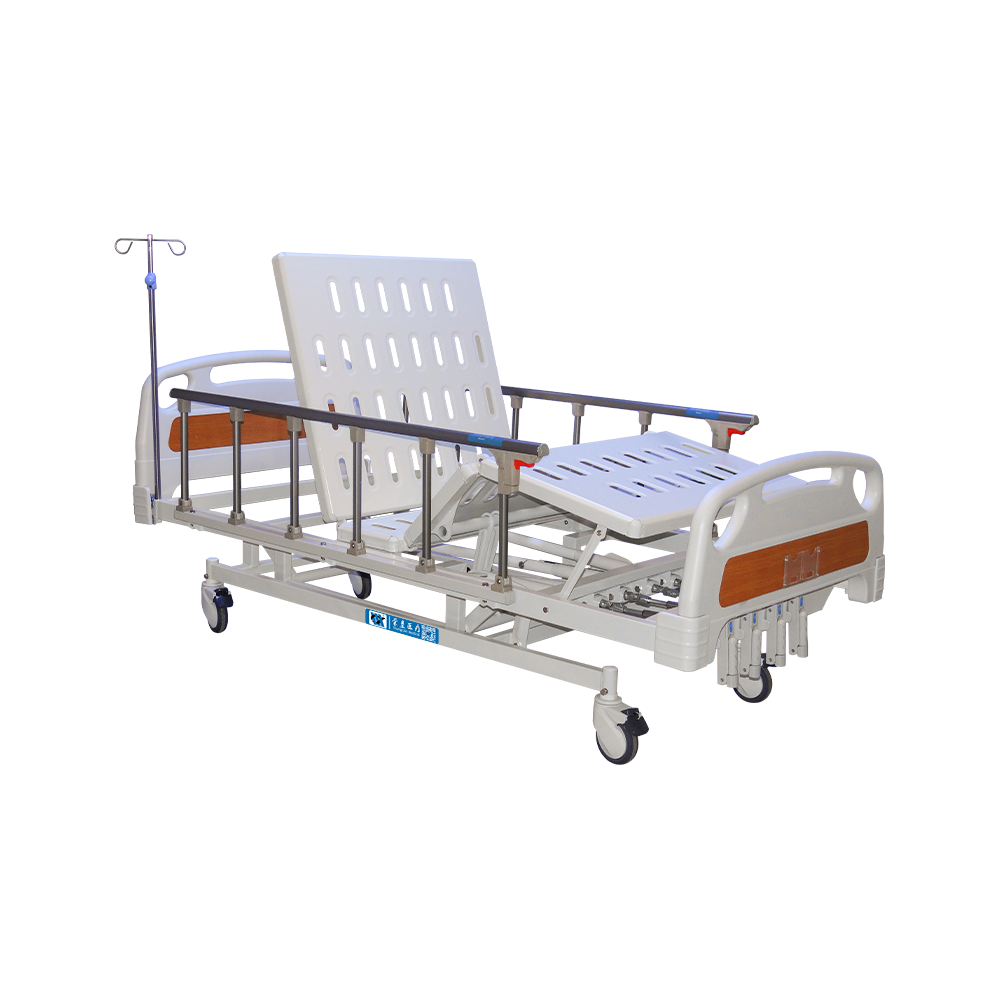 سرير المستشفى اليدوي YC-T5611L 5 وظائف مع عجلة صامتة
