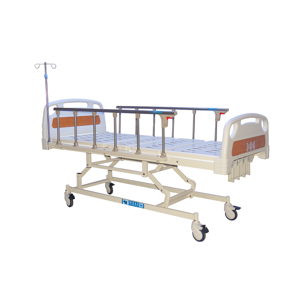 سرير المستشفى اليدوي YC-T5611L 5 وظائف مع عجلة صامتة